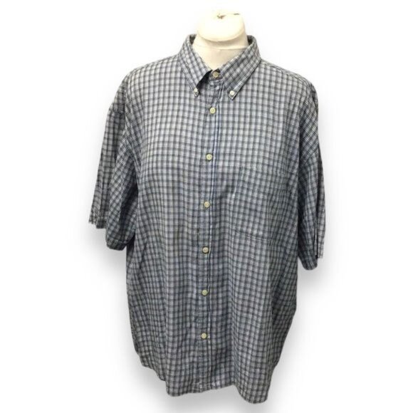 J.Crew Mens XL Plaid Button-Down Shirt Blue/Gray Checked Pattern 100% Cotton - Picture 1 of 6
